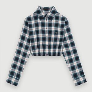 Maje Cropped Button-Up Shirt